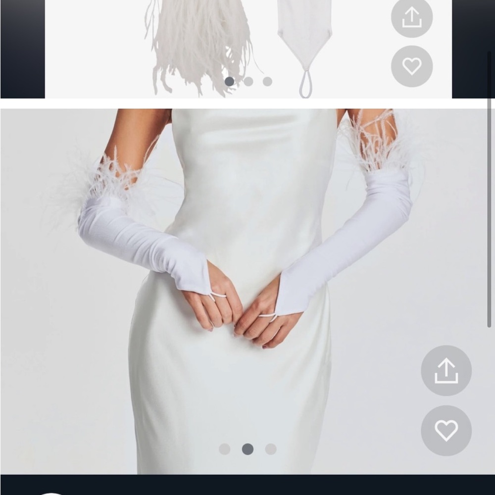 Retrofete White Penny Feather Gloves